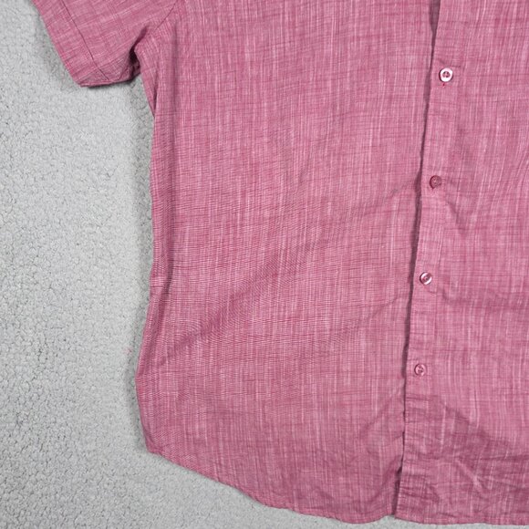 Structure Shirt Mens Size XL Magenta Slim Modern Fit Heathered Short Sleeve - Picture 5 of 11